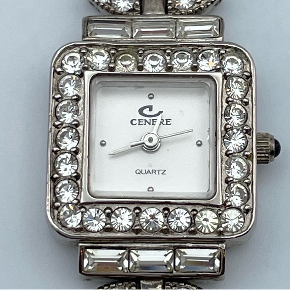 CENERE New York Swiss Quartz Rhinestone Art Deco Statement Watch NEW BATTERY main image 6